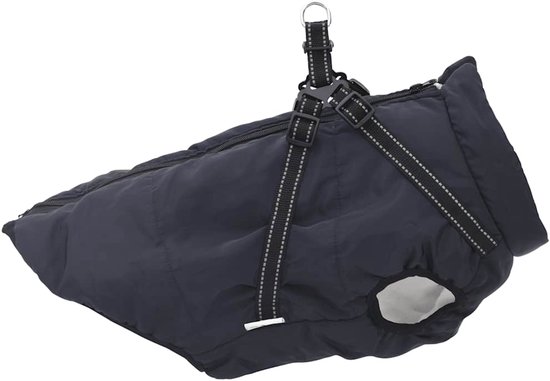 vidaXL - Hondenjas - met - harnas - waterdicht - reflecterend - marineblauw - L48