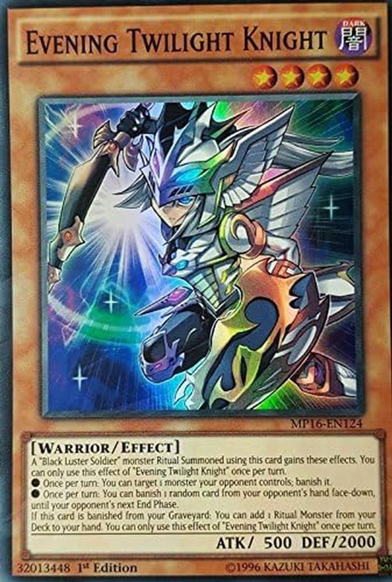 Yugioh Super Zeldzame Kaart Evening Twilight Knight 1e Editie MP16-En124
