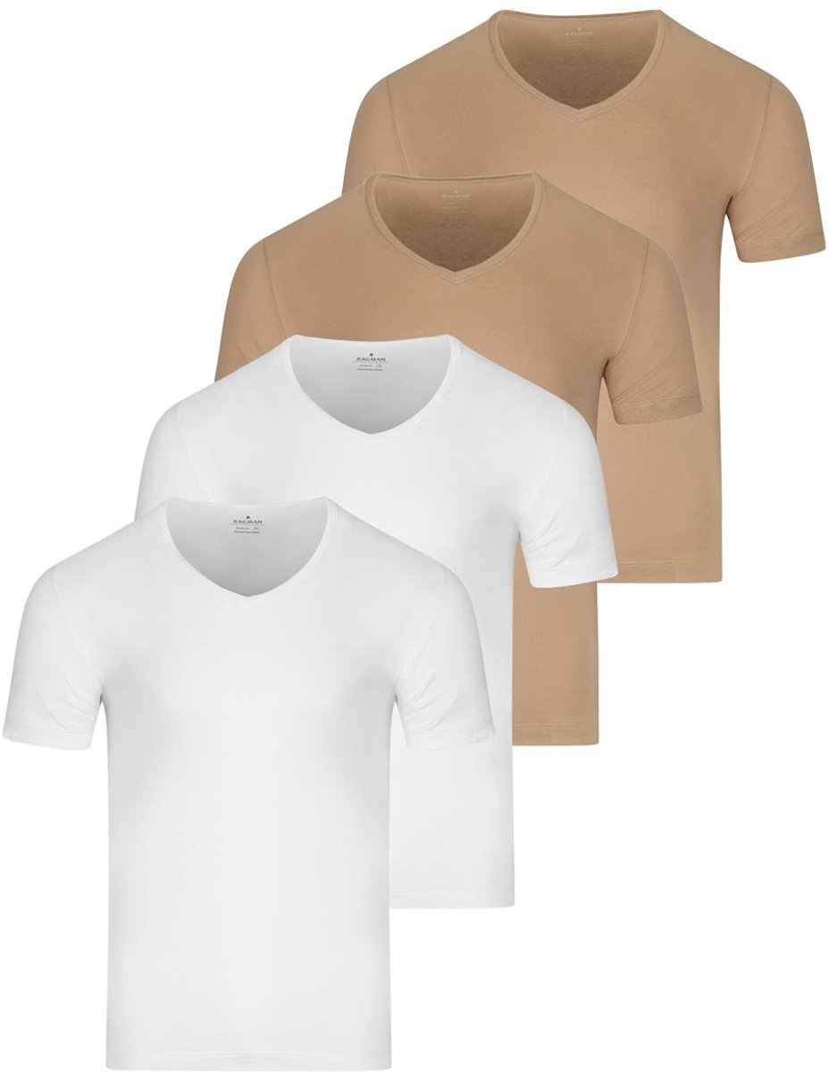 RAGMAN Heren onder t-shirts 4 pack Basic