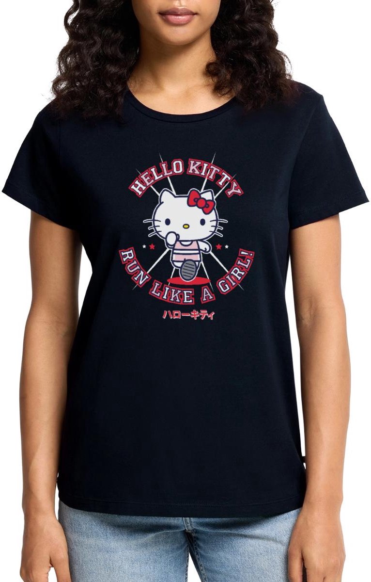 Hello Kitty Run Like A Girl Premium T Shirt Dames