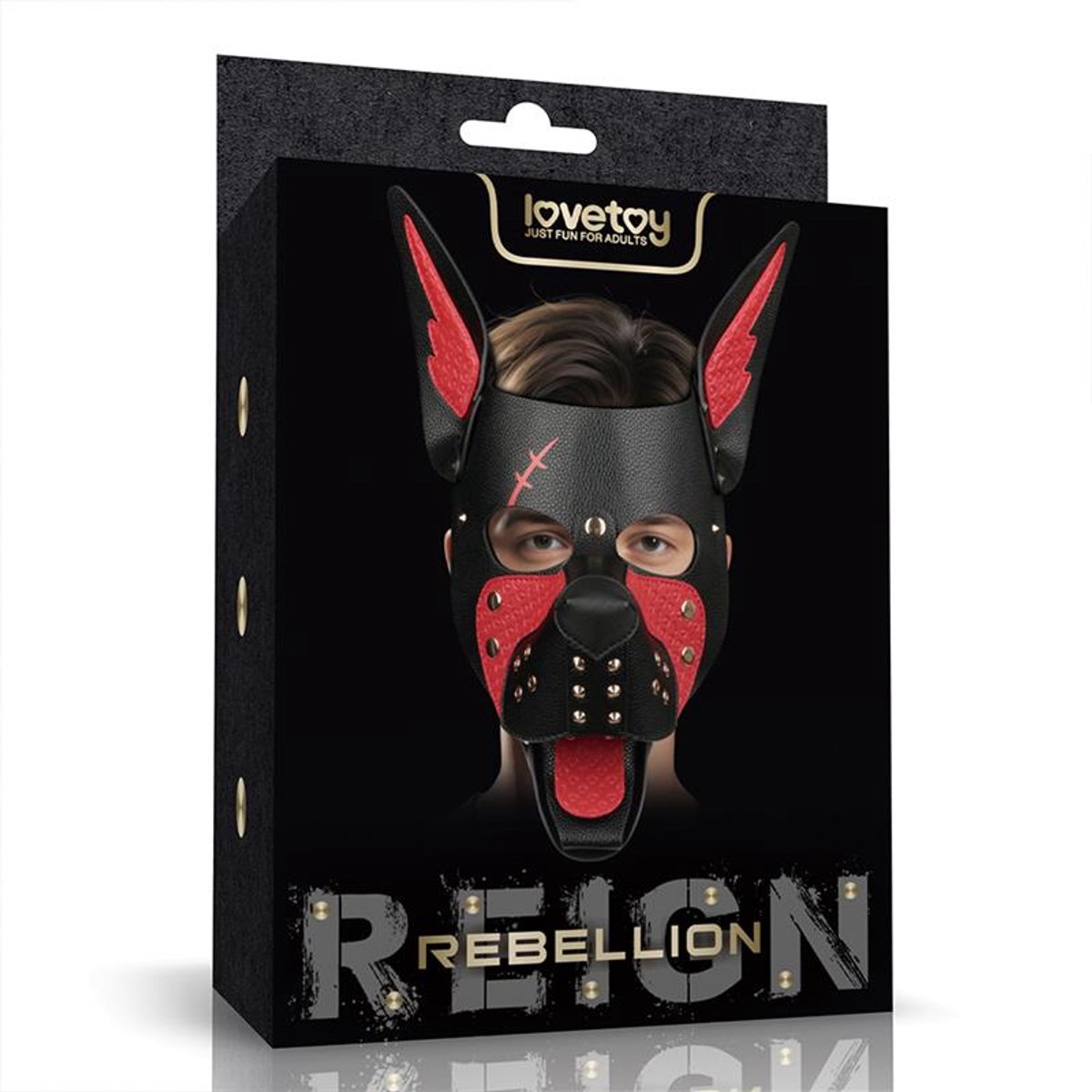 LOVETOY Rebellion Reign Scarred Alpha Pup Mask Red