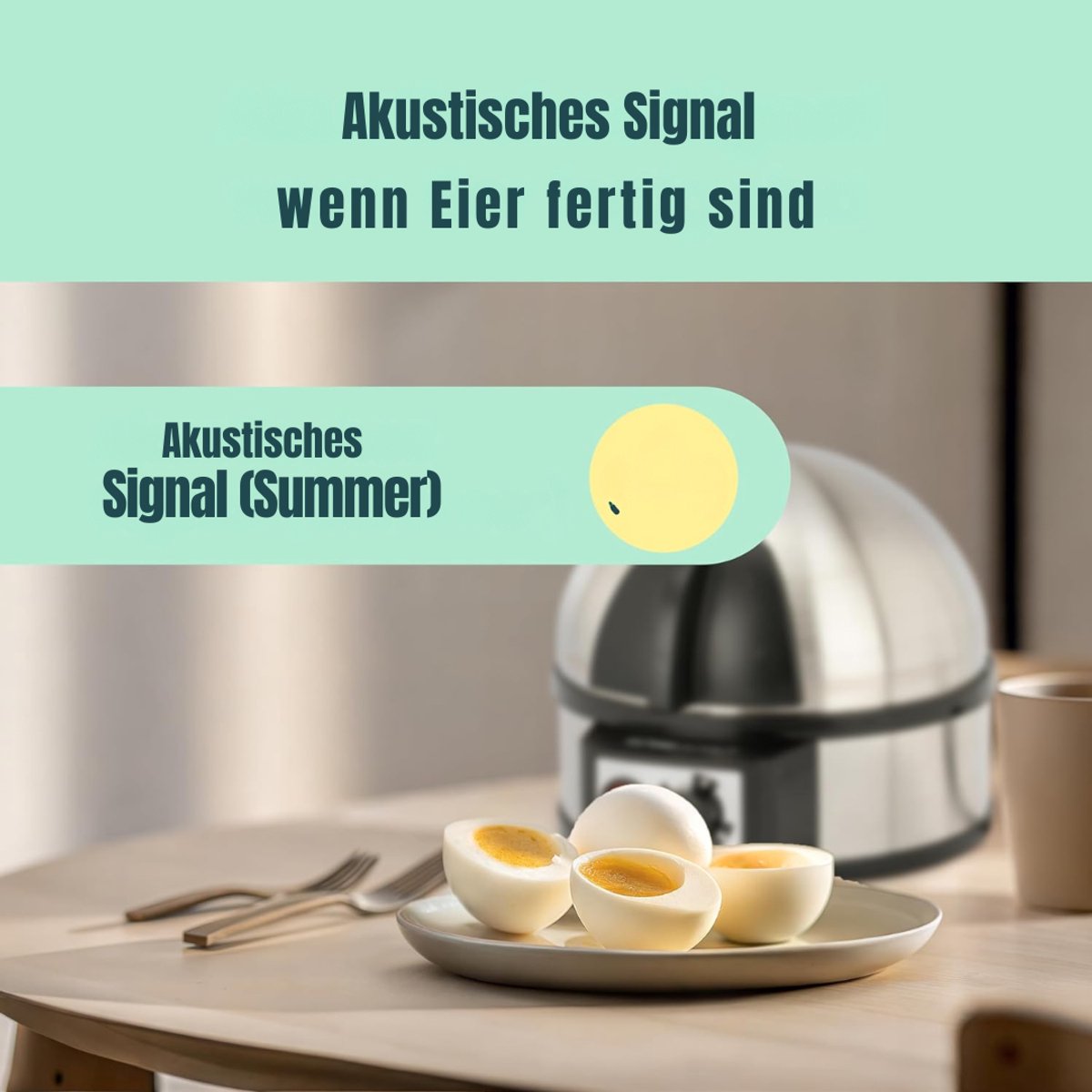 Aura® Eierkoker electrisch - Eierkoker - Eierkoker met timer - Grijs - 21cm x 20cm x 17cm