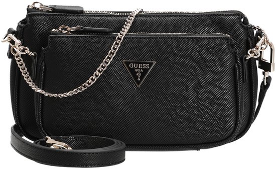 GUESS sac à épaule bandoulière Noelle II Double Pouch Crossbody Bag Black noir