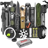 HOMTAS Survival Kit - Outdoor Noodpakket - Camping Set - Overleving Kit - Inclusief Opbergcase -16-delige set