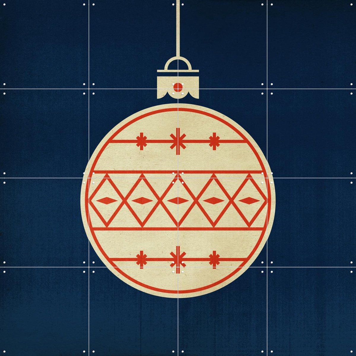 IXXI Christmas Ball, Hannes Beer - 80 x 80 cm - Gratis ophangtool - Grote wanddecoratie en posters - Decoratieve kunsten, Vintage, Geometrische Kunst