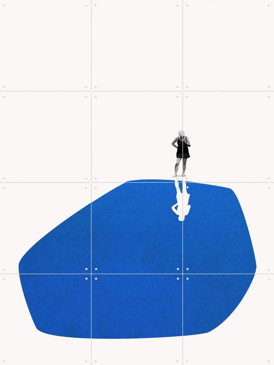 IXXI Self Reflection, Maarten Léon - 60 x 80 cm - Gratis ophangtool - Grote wanddecoratie en posters - Geometrische Kunst, Illustraties, Minimalisme