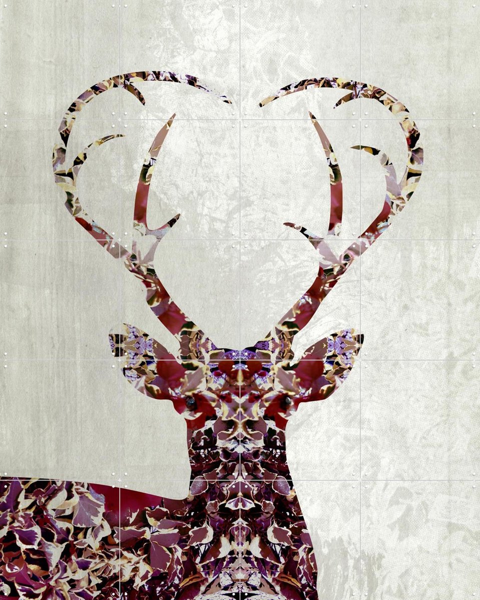 IXXI My Deer Love, Angelo Cerantola - 80 x 100 cm - Gratis ophangtool - Grote wanddecoratie en posters - Collage, Digitale Kunst, Illustraties