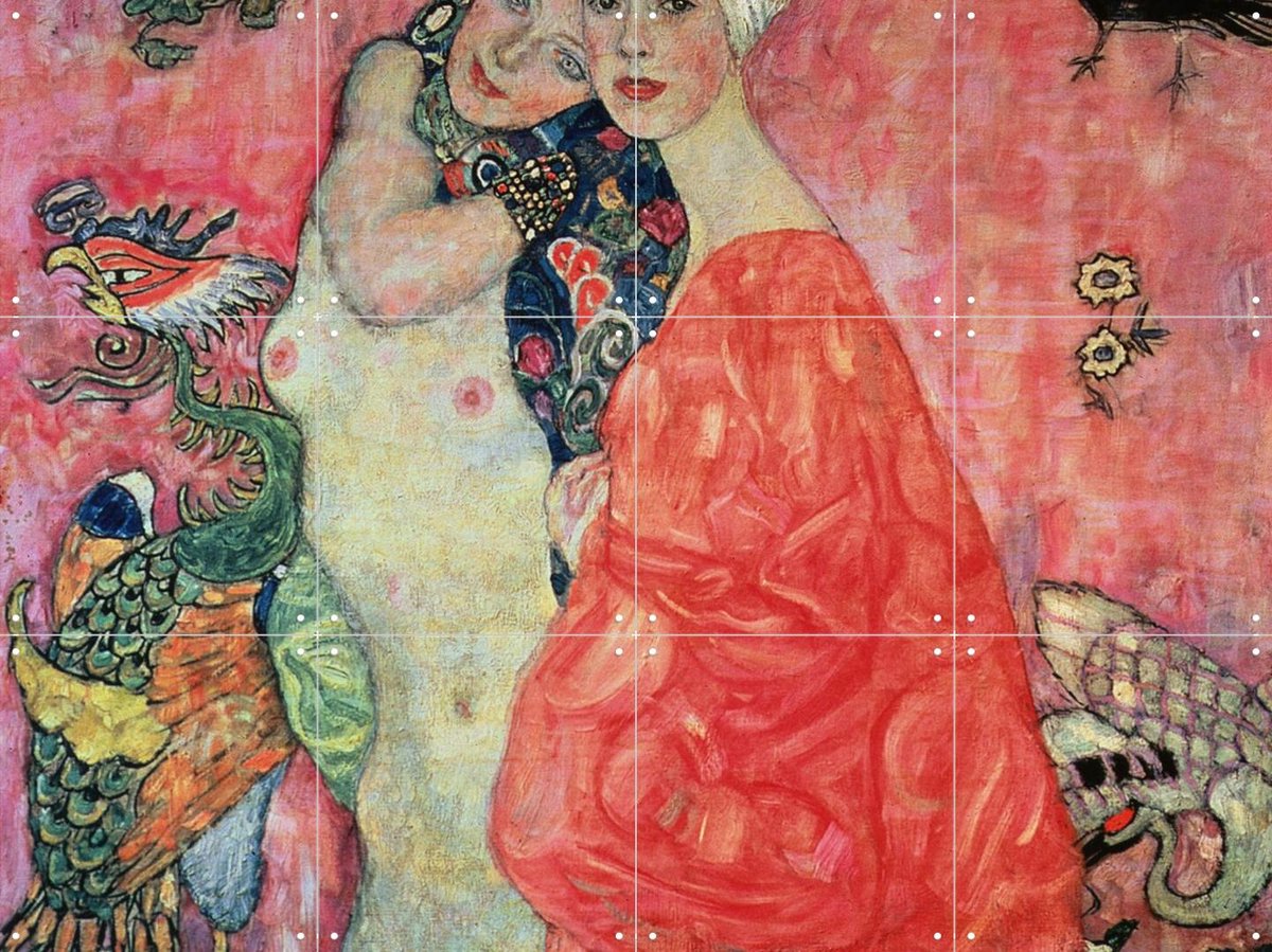 IXXI The Girlfriends, Gustav Klimt & Bridgeman Images - 80 x 60 cm - Gratis ophangtool - Grote wanddecoratie en posters - Art Nouveau, Olieverf