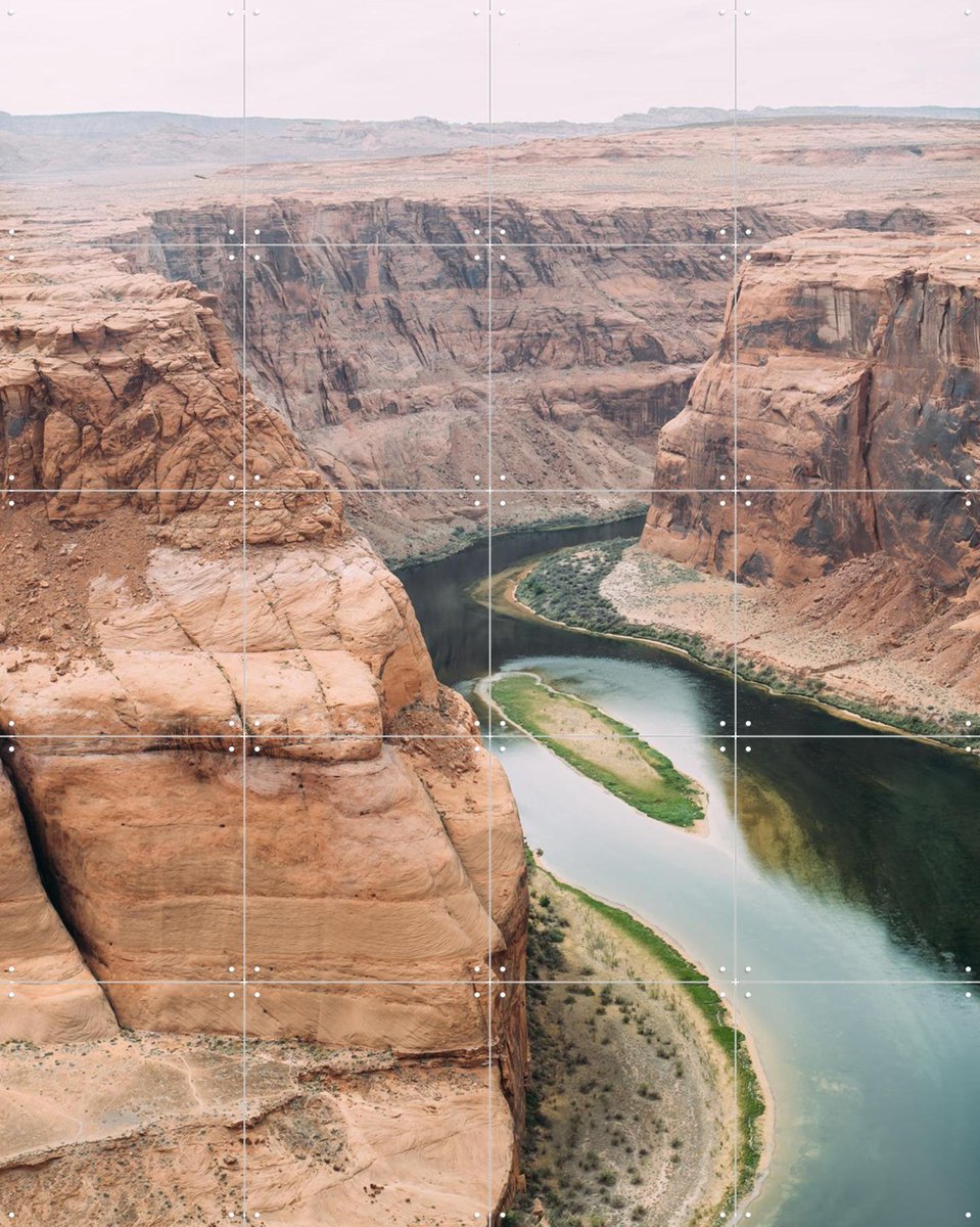 IXXI Horseshoe Bend, Pati Photography - 80 x 100 cm - Gratis ophangtool - Grote wanddecoratie en posters - Fotografie, Naturalisme, Woonkamer