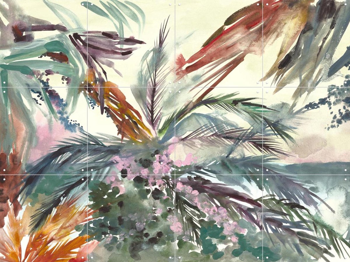 IXXI The Tropics 2, Victoria Verbaan - 80 x 60 cm - Gratis ophangtool - Grote wanddecoratie en posters - Aquarel, Impressionisme, Kleurrijk, Abstract