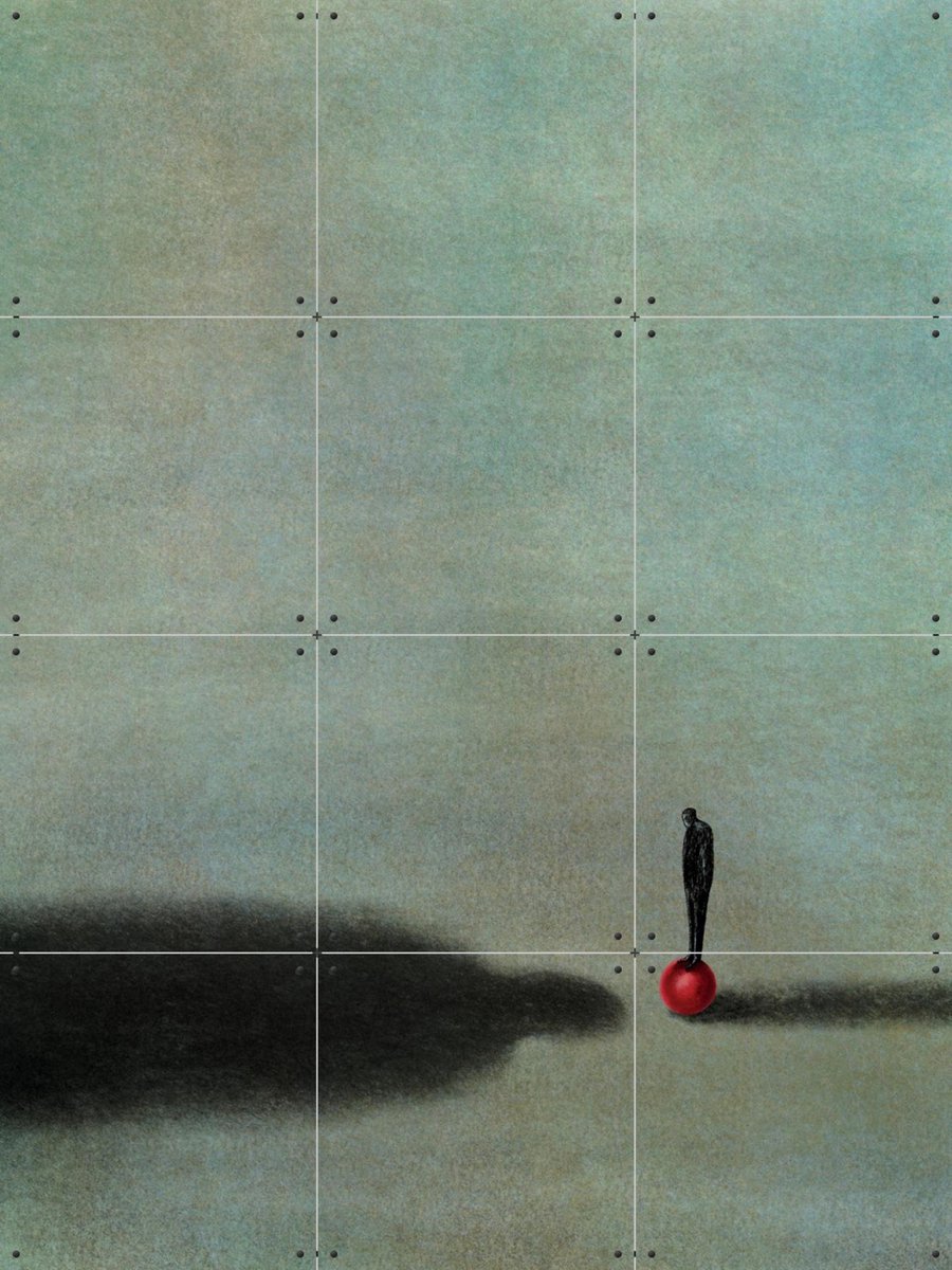 IXXI Red Dot, Jetske Kox - 60 x 80 cm - Gratis ophangtool - Grote wanddecoratie en posters - Illustraties, Surrealisme, Minimalisme, Woonkamer