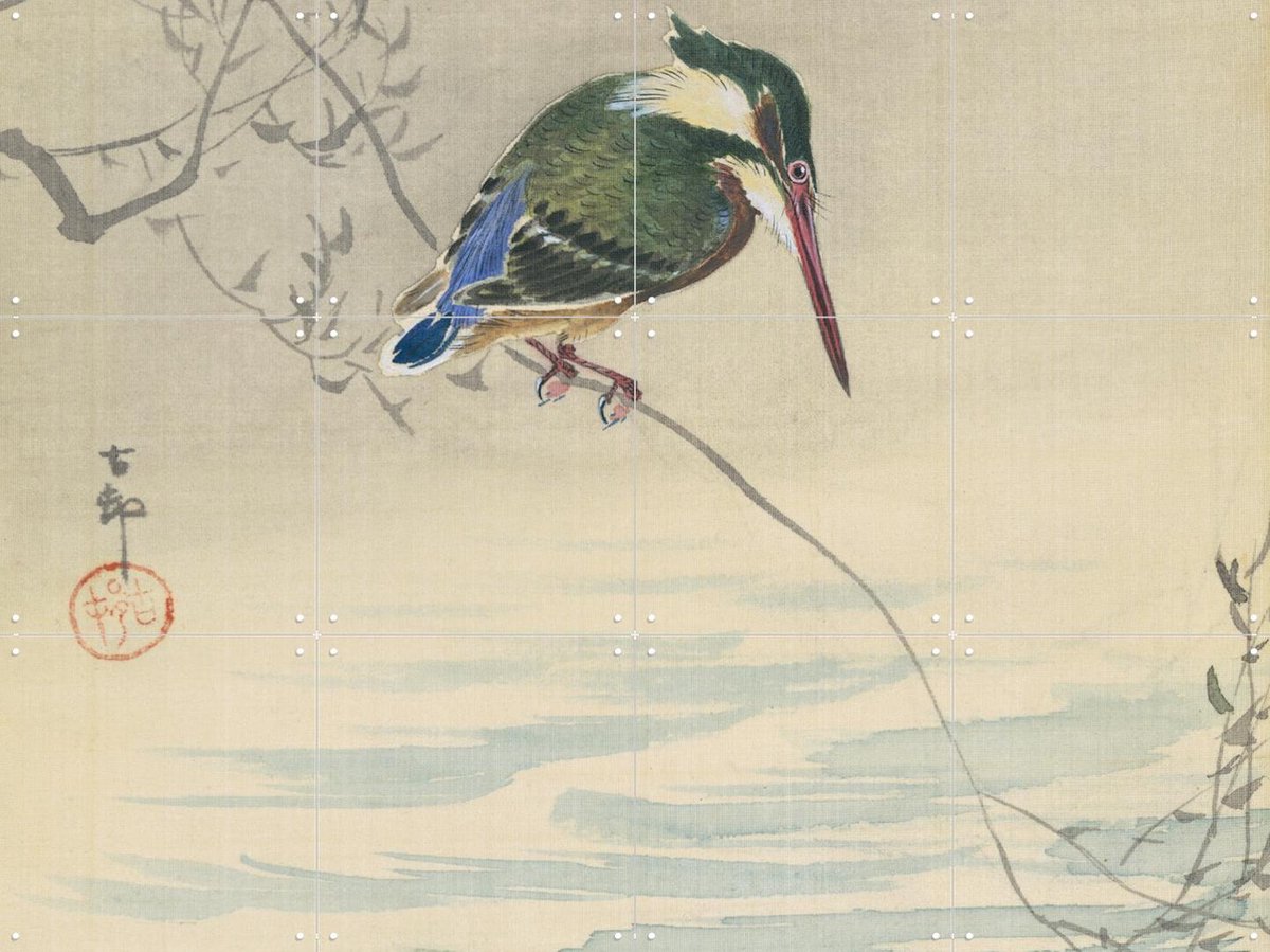 IXXI IJsvogel, Ohara Koson & Rijksmuseum - 80 x 60 cm - Gratis ophangtool - Grote wanddecoratie en posters - Illustraties, Klassiek, Ukiyo-e