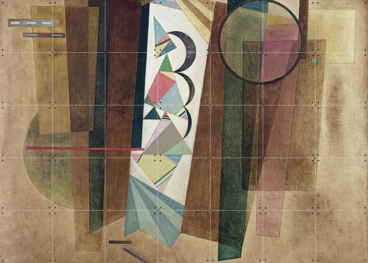 IXXI Development in Brown, Kandinsky & Bridgeman Images - 140 x 100 cm - Gratis ophangtool - Grote wanddecoratie en posters - Klassiek, Geometrische