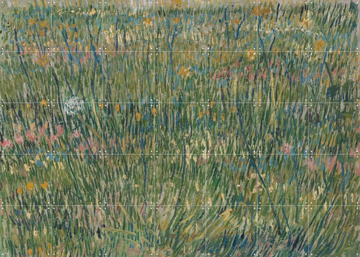 IXXI Patch of Grass, Vincent van Gogh (1853 - 1890) & Kröller-Müller Museum - 140 x 100 cm - Gratis ophangtool - Grote wanddecoratie en posters -