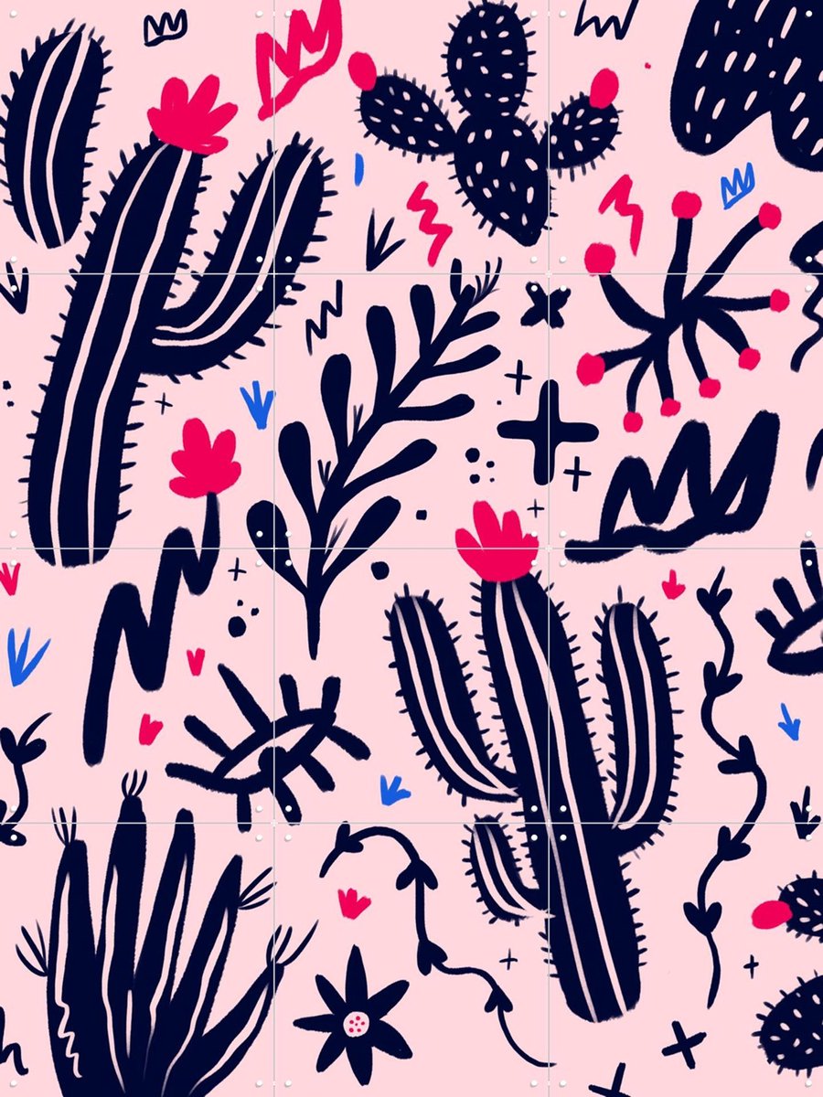 IXXI Mexico Cactus, Pop-art by Tadej - 60 x 80 cm - Gratis ophangtool - Grote wanddecoratie en posters - Pop art, Illustraties, Kleurrijk, Speels