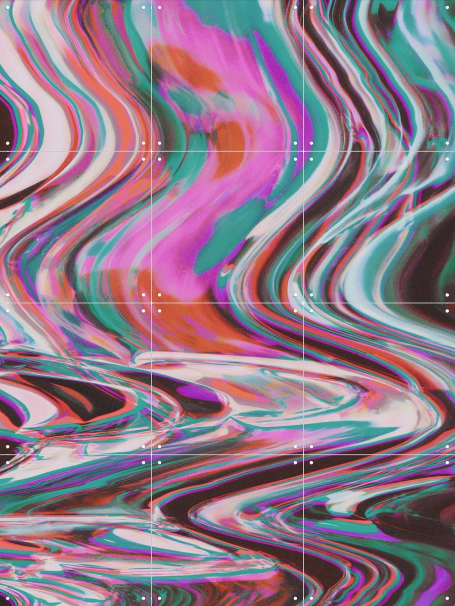 IXXI Flow, Amber Lauder - 60 x 80 cm - Gratis ophangtool - Grote wanddecoratie en posters - Abstract, Digitale Kunst, Kleurrijk, Grafisch Ontwerp