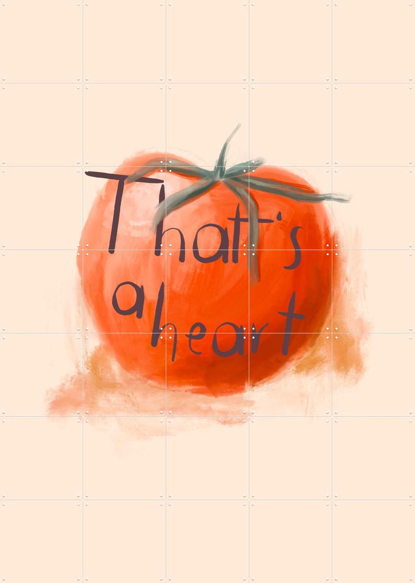 IXXI That's a Heart, Gozde - 100 x 140 cm - Gratis ophangtool - Grote wanddecoratie en posters - Speels, Digitale Kunst, Illustraties, Eetkamer, Café