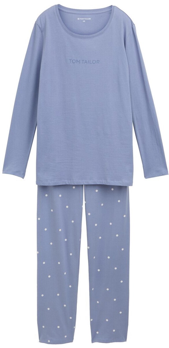 Tom Tailor Pyjamaset met stippenpatroon en logoprint - blau-mittel-Punkte