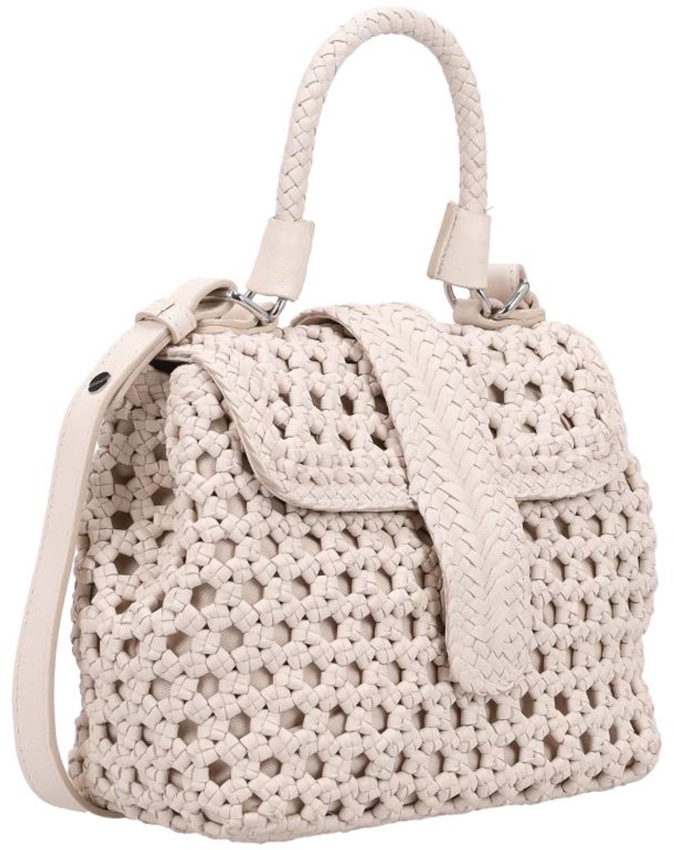 Allan K Kirsten Mini Hexa Medium Handtas Dames - Leer - Wit