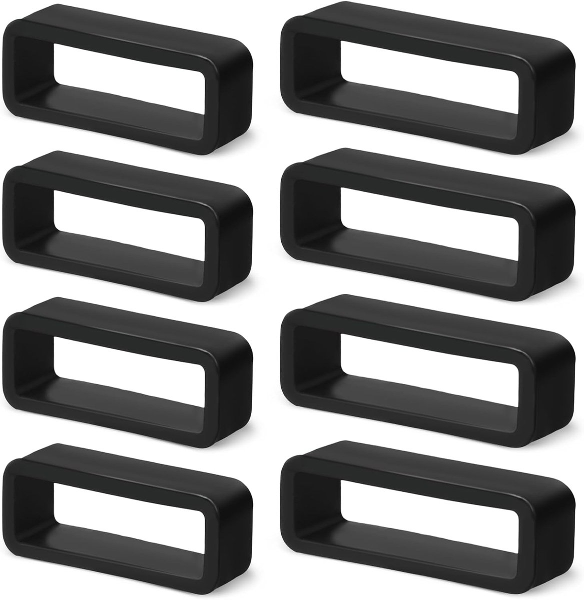8pcs Zwarte Horlogeband Houders - 20mm-22mm Silicone Horlogeband Houder - Vervangonderdelen voor Smartwatch Armband Vervanging