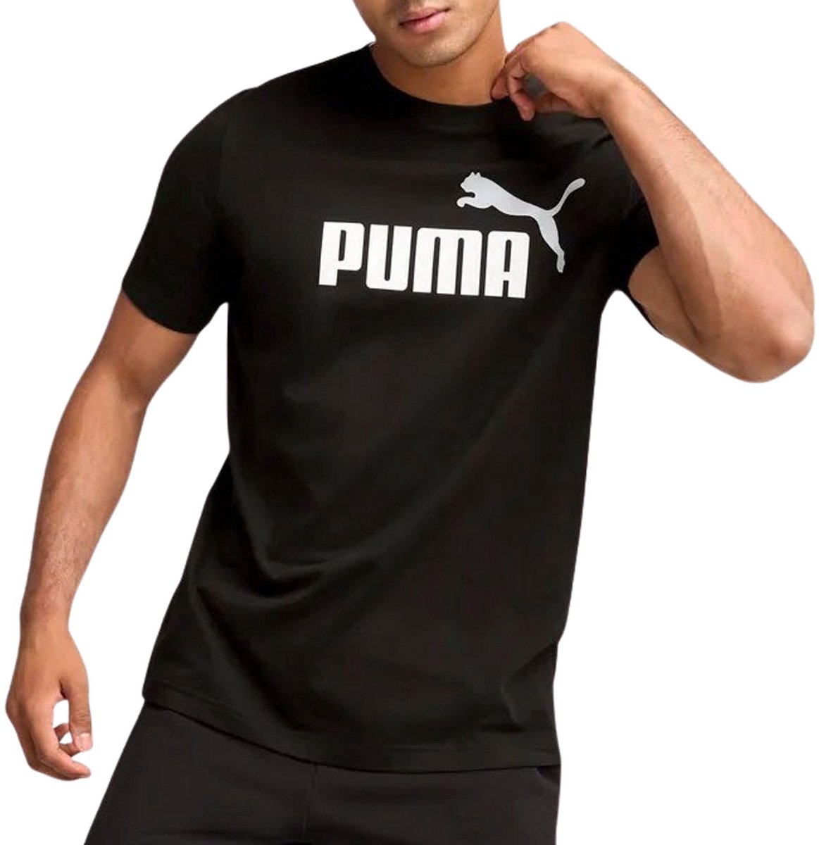 Puma Essentials 2 Color No. 1 Logo Shirt Heren Zwart