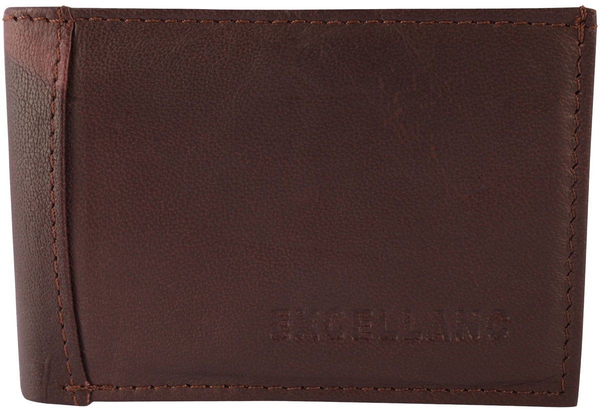 EXCELLANC Excellanc Unisex Portemonnee Fadel echt leer, liggend formaat, 7,2 x 10,5 cm