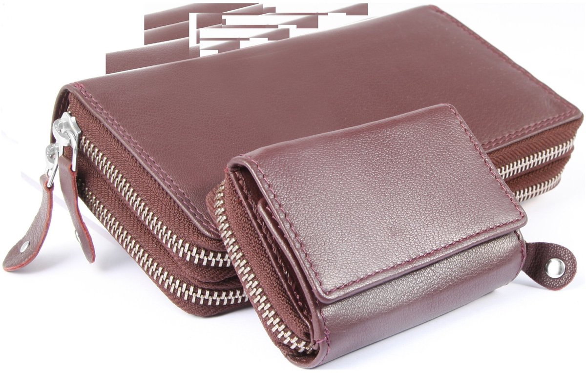 JUST Gewoon Unisex Portemonnee JU40007 Echte leren portemonnees in een set, RFID-bescherming