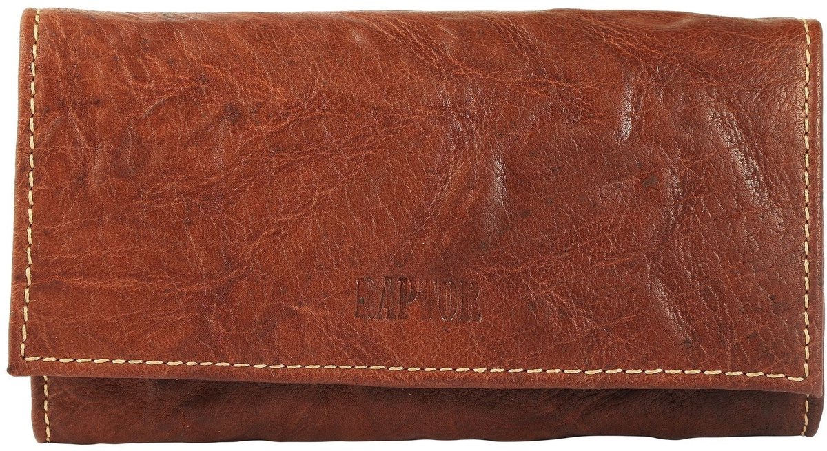 Raptor Damesportemonnee horizontaal echt leer RA379 Raptor damesportemonnee van echt leer. 19 x 10 cm.