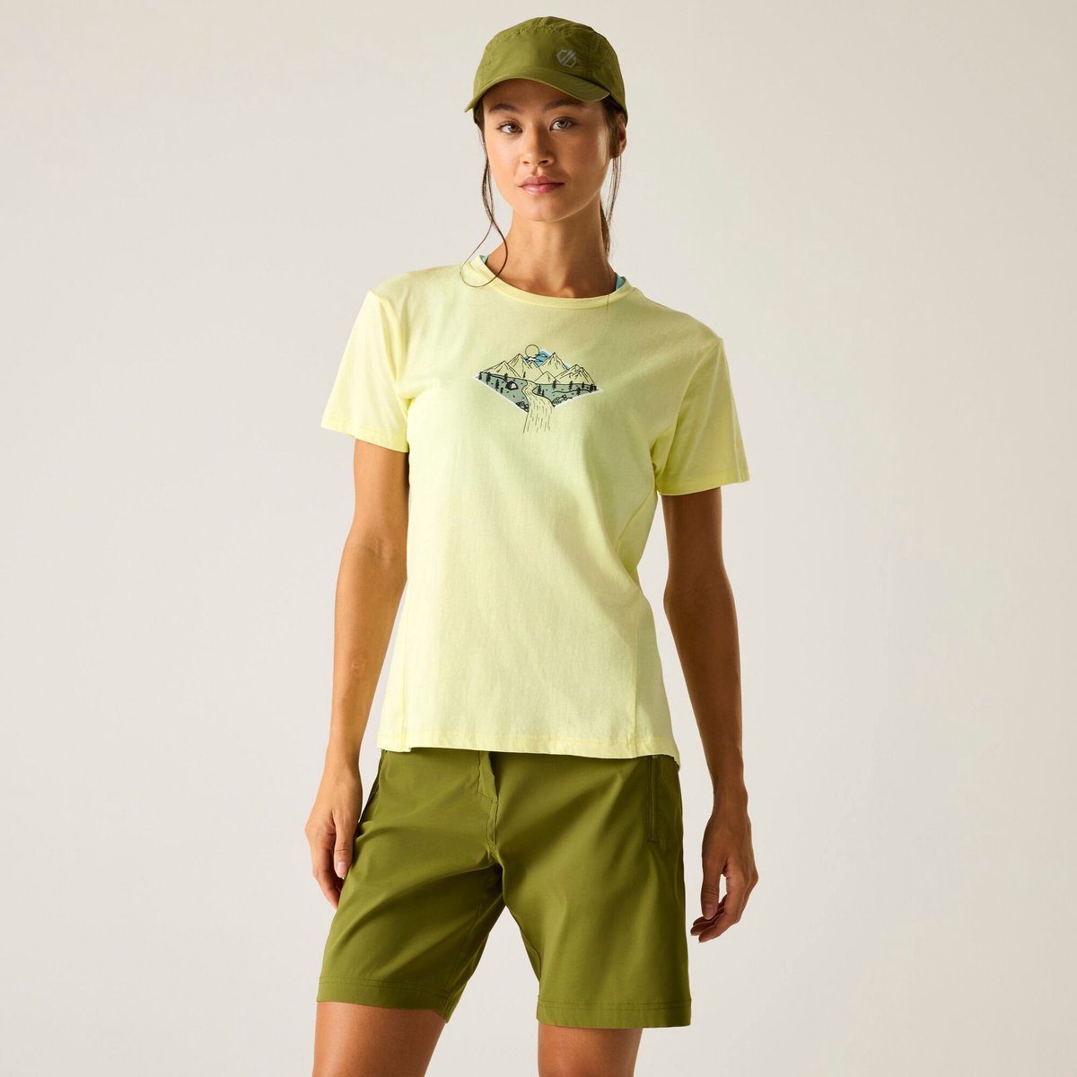 Dare2B Tranquility III T-shirt met korte mouwen en grafische print voor dames Geel
