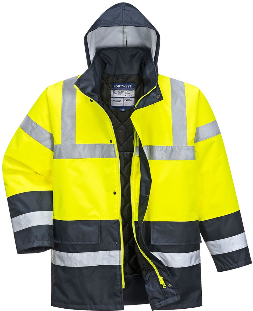 Portwest hi-vis contrast werkkleding verkeersjas jas Geel S466 MAAT M