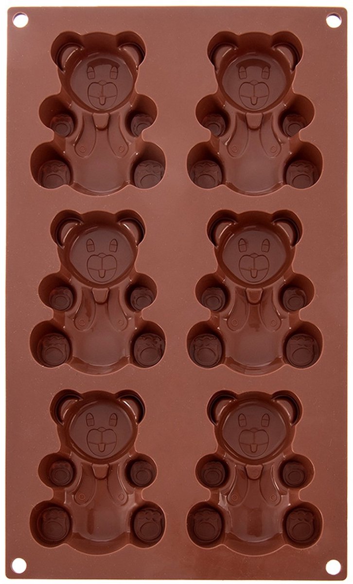 Koekjesvorm Muffins Silicone Bruin Teddyberen 30x17,5x2 cm - Bakvorm voor Koekjes