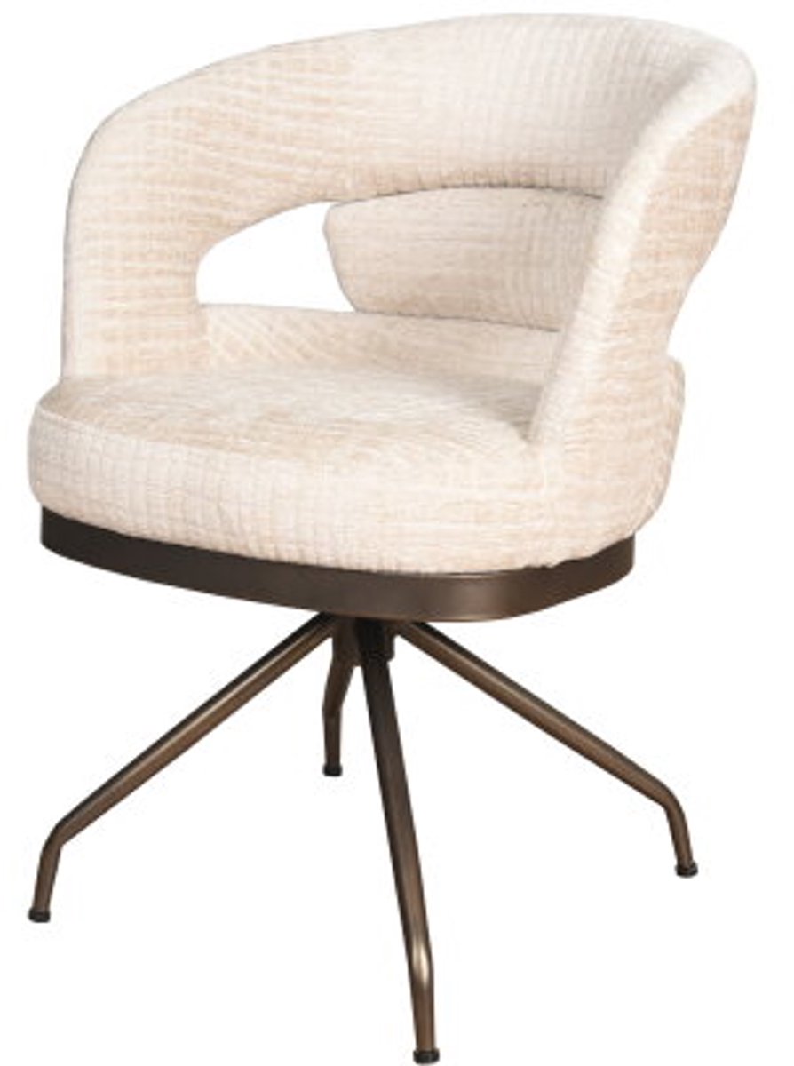 Moods Collection Eetkamerstoel Kyoto poot Atlas 360 anodic brown - jasper cream 11