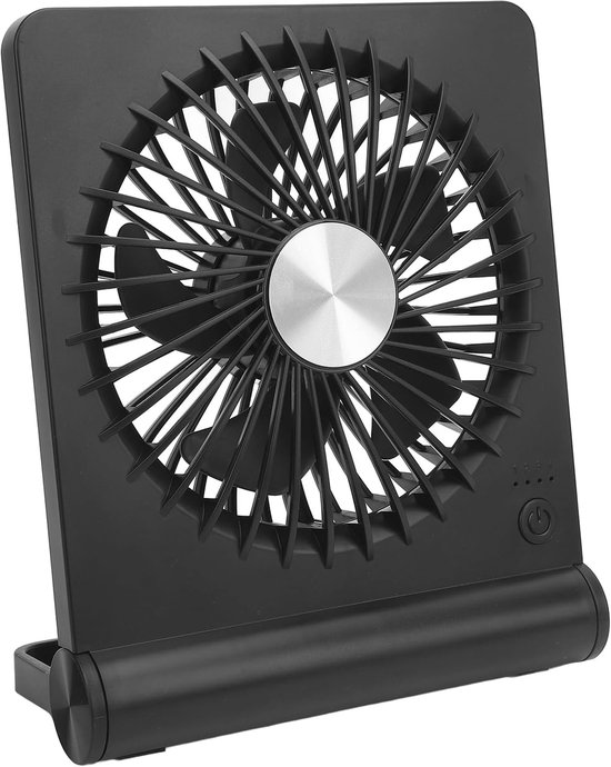 Draagbare USB bureauventilator 3 snelheden stil compact verstelbaar zwart voor kantoor en slaapkamer