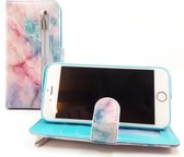 Apple iPhone 6/6s Tie-Dye boekhoesje Hoesje met pasjesflip en rits voor kleingeld en polsbandje