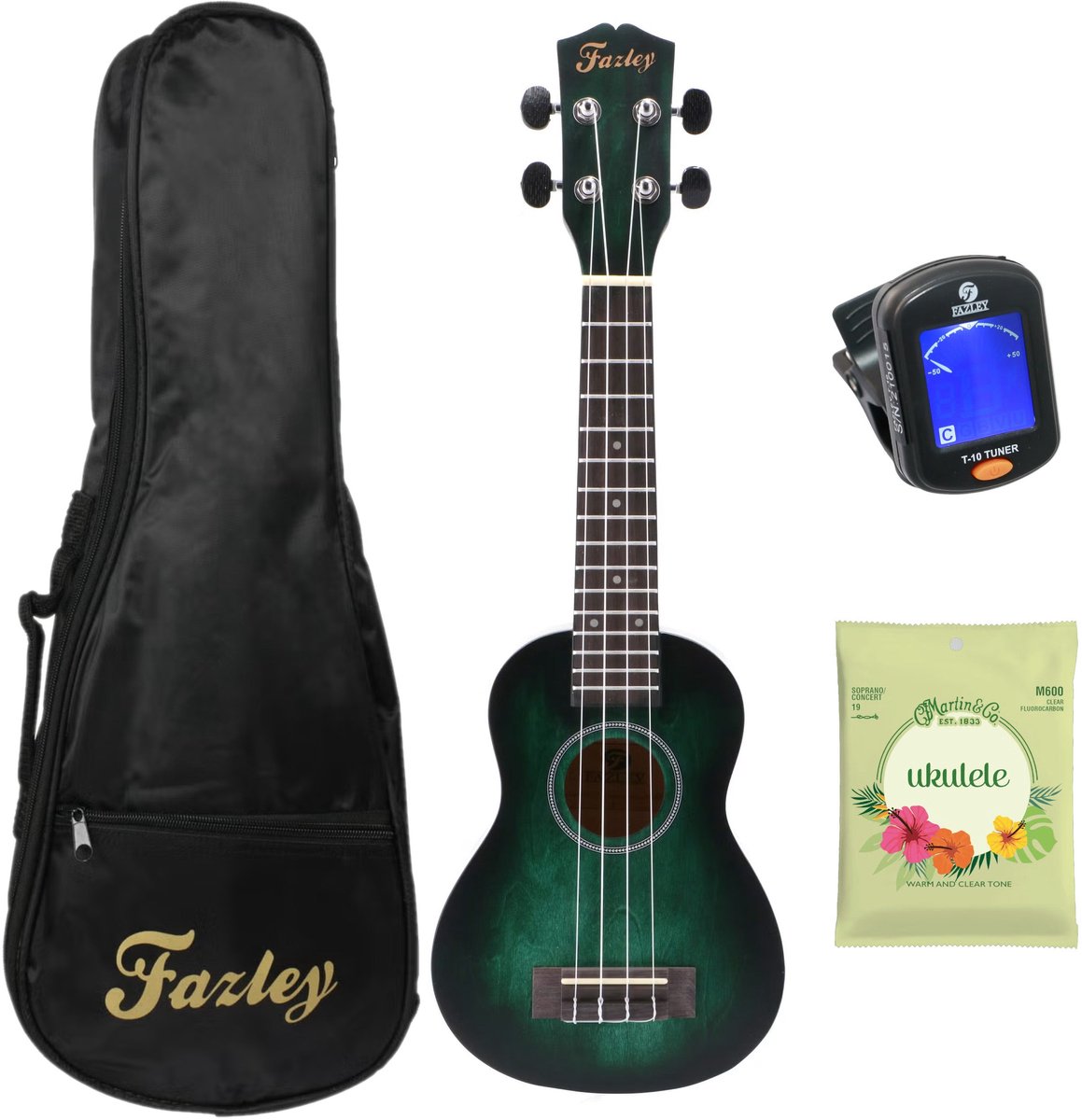 Fazley K5521-COL-G ColourTune sopraan ukelele starterset