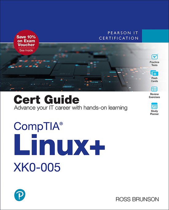 Certification Guide- CompTIA Linux+ XK0-005 Cert Guide - cover