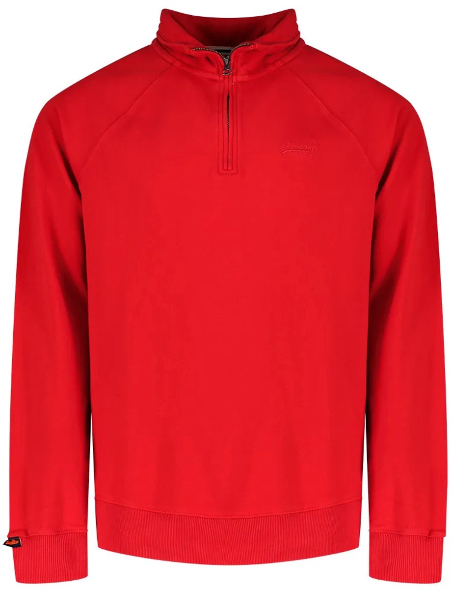 Superdry Essential Logo Sweatshirt Met Halve Rits XL Man Rood