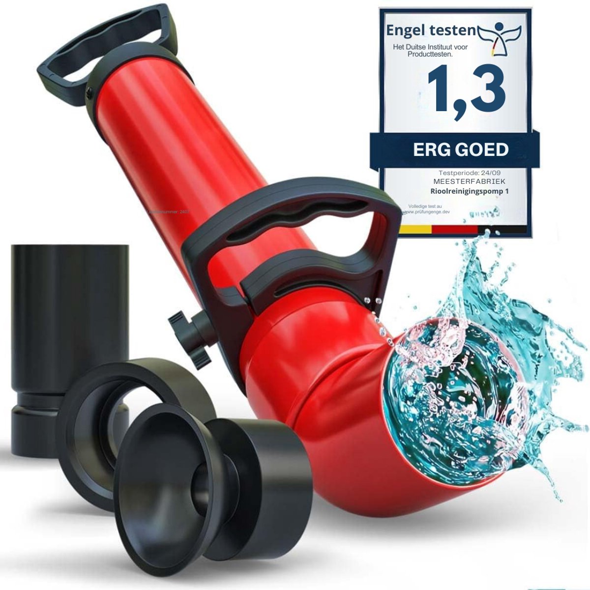 Core® Rioolontstopper - Rioolveer - Ontstoppingsveer - Rood - 36cm x 36cm x 18cm