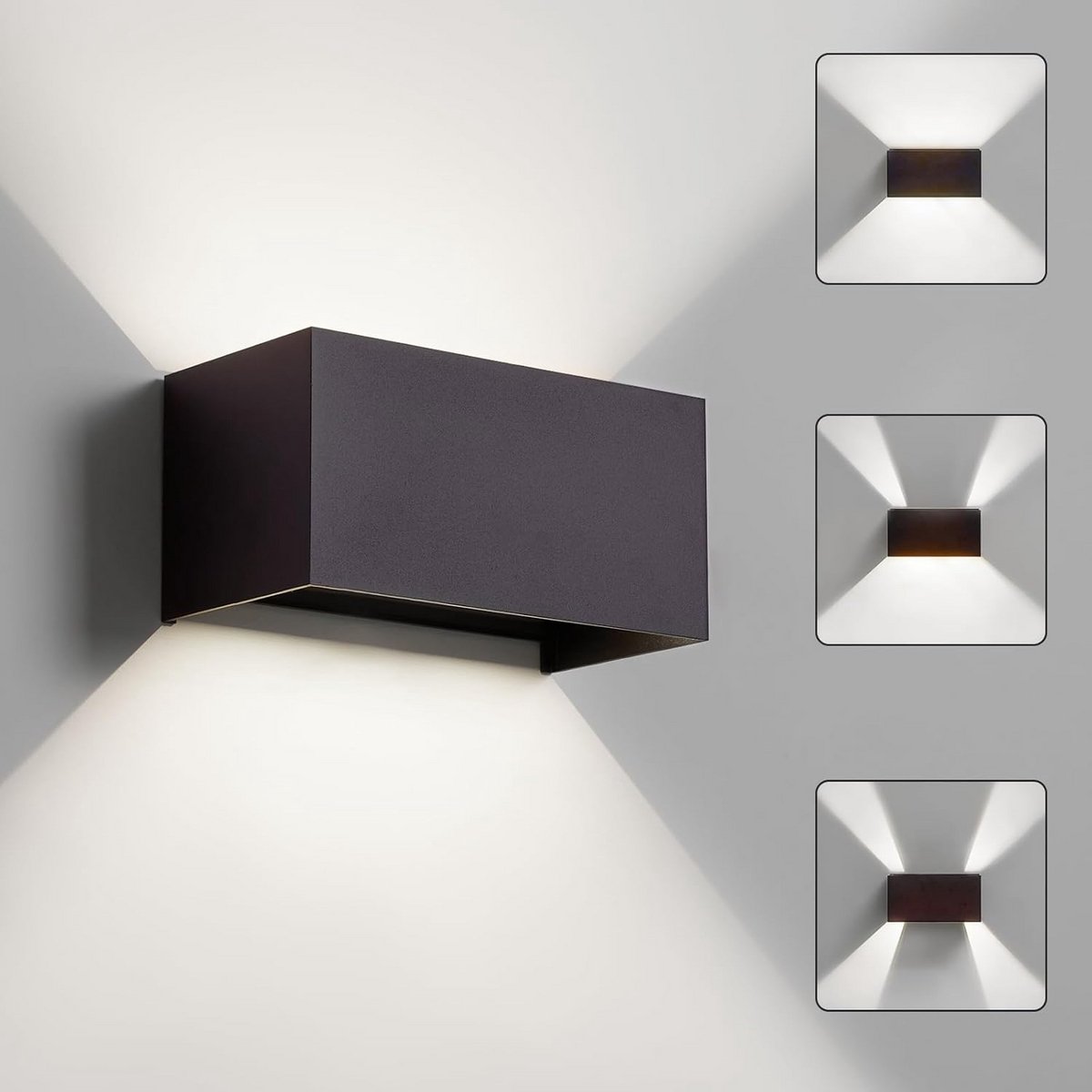 Up Down LED Wandlamp Buiten en Binnen Anthraciet 6000K Koud Wit IP65