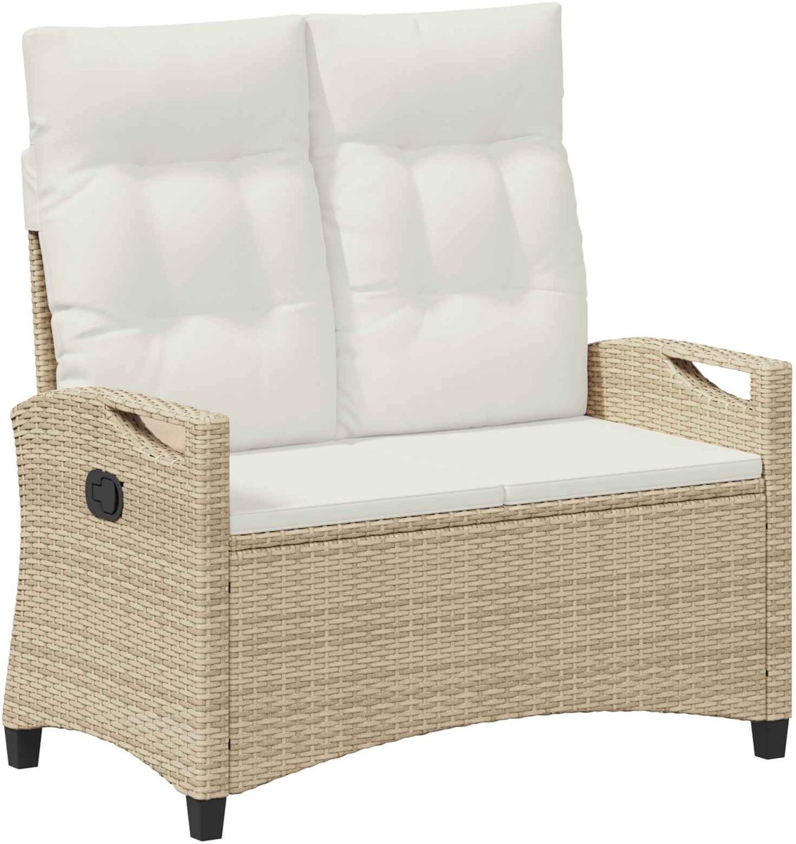 vidaXL - Tuinbank - Beige - en - Crème - 105 - x - 60 - x - 112 - cm - Staal - en - Polyester
