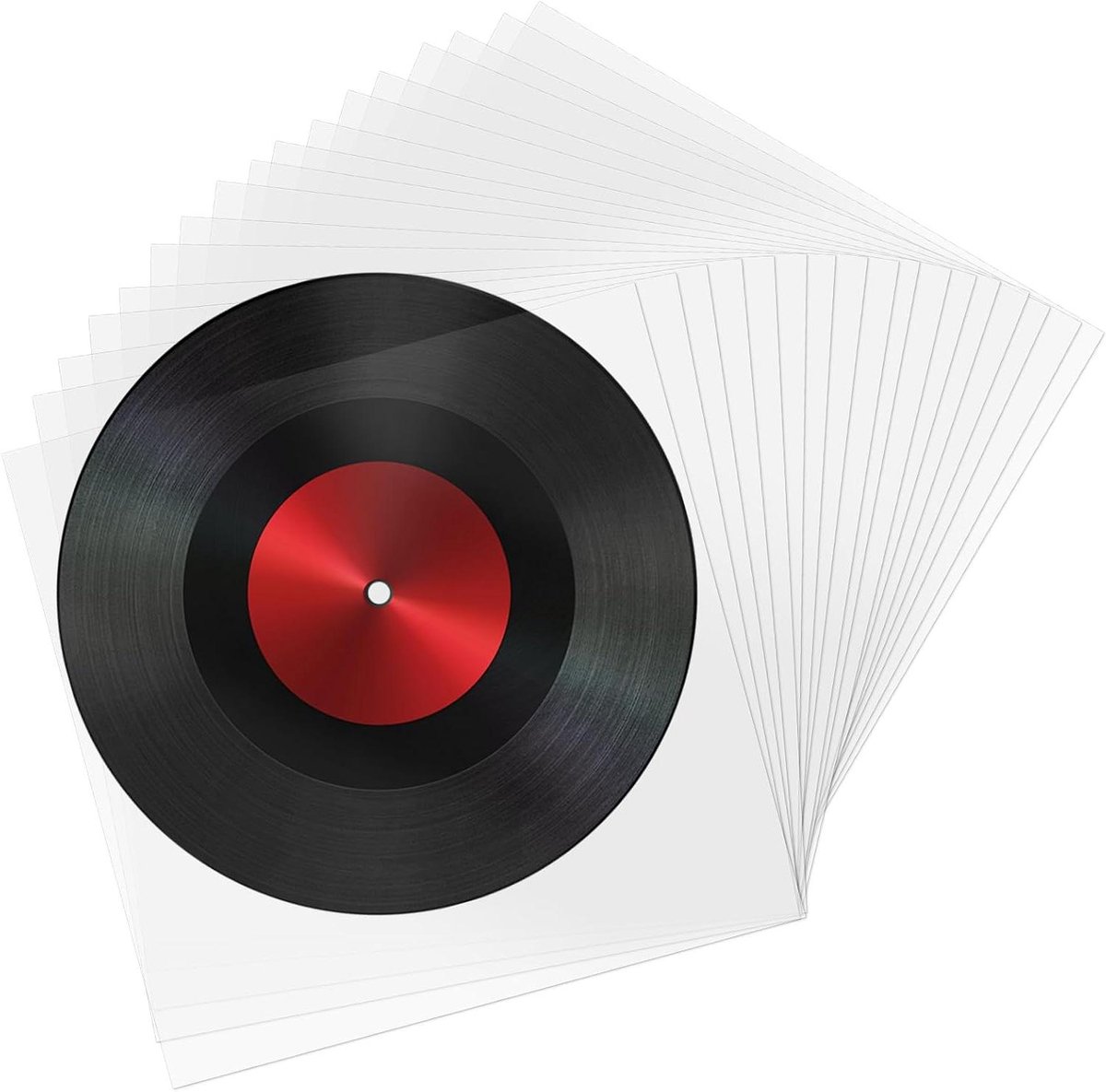 Image of 100 stuks 7 inch platenhoezen - LP beschermhoezen van kunststof - transparant vinyl - kras- en antistatisch