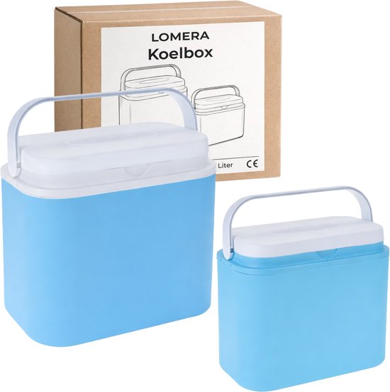 Lomera Koelbox Set - Koelbox Set 2 Stuks - Koelbox Kunststof - Blauwe Koelbox Set - Koelbox voor Auto - Koelbox voor Camping - Koelbox voor Picknick - Koelbox voor Strand - Koelbox voor Vakantie - Koelbox voor Dagje Uit van Merkloos — afbeelding 3
