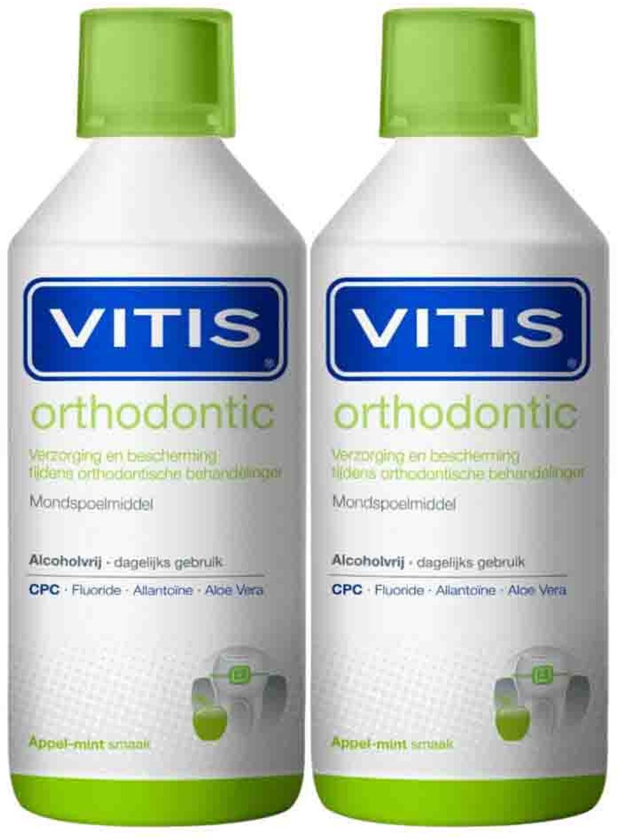 Vitis Mondwater Orthodontic - 2 x 500 ml - Voordeelverpakking