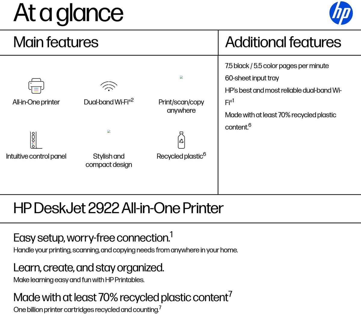 HP DeskJet 2922 Draadloos All-in-One Kleur Printer — afbeelding 7
