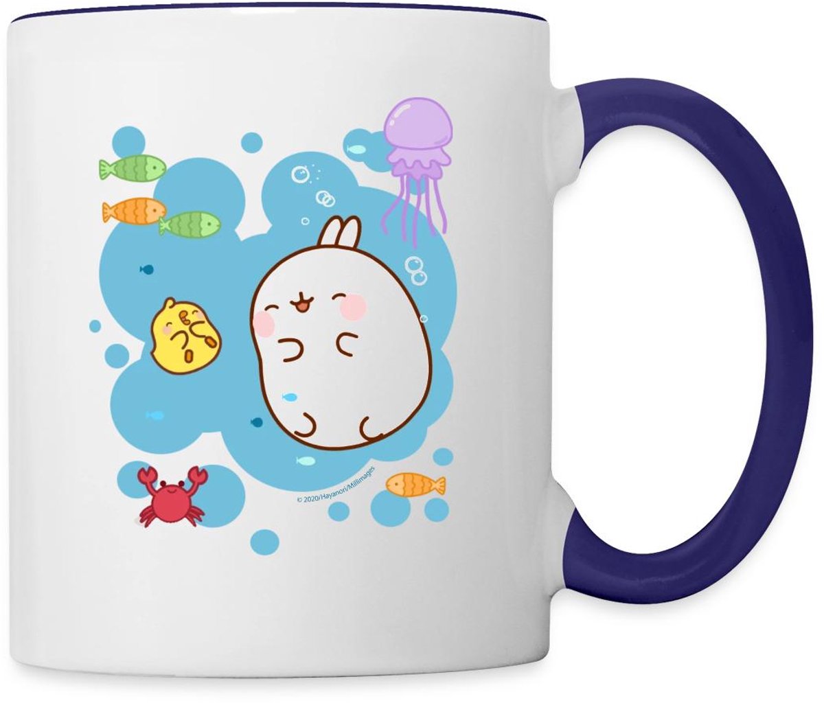 Molang Piu Piu Zeedieren Avontuur Zee Mok Tweekleurig