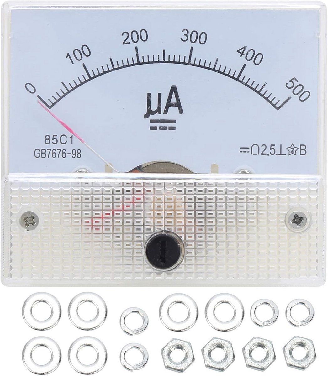 Analoge DC Ampèremeter Paneelmeter 0-500uA Hoge Nauwkeurigheid Stroommeter