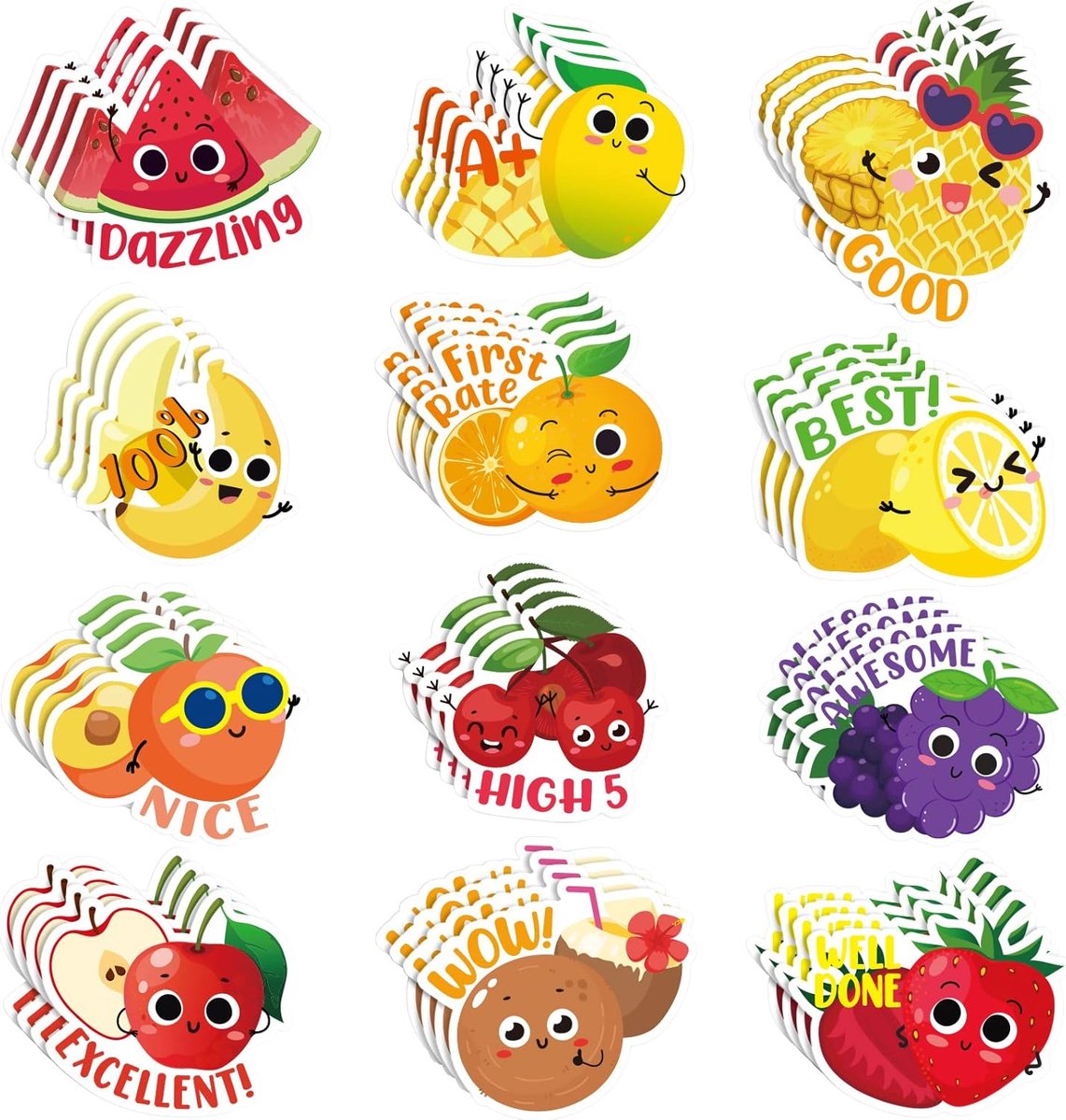 300 Stuks Kras- en Snuifstickers met Geur voor Kinderen - Beloningsstickers
