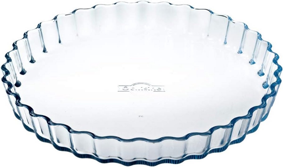 Witte Keramische Taartvorm met Golvende Rand - 27 cm Oven- en Vriezerbestendig