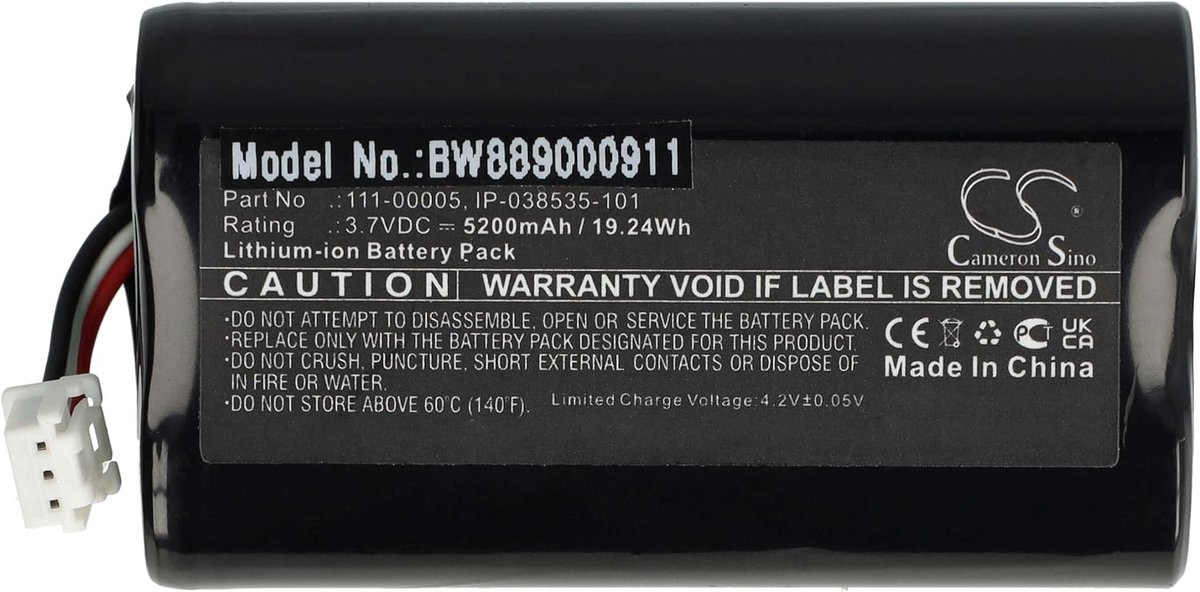 Hoogwaardige Vervangende Accu voor Draagbare Speaker (5200 mAh, 3.7V, Li-Ion)
