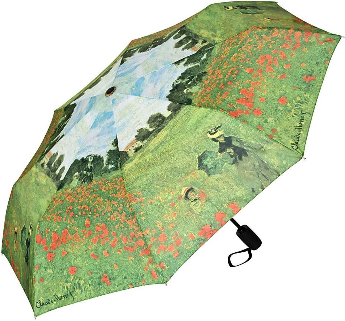 Compact Automatisch Openende Pocket Paraplu met Artistiek Bloemenprint